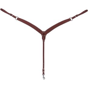 Turquoise Cross Contoured Skirting Leather Breast Collar, Medium Oil