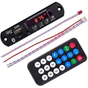 12V Car Bluetooth MP3 Decoder Board, Floor88 Wireless Bluetooth Audio Decoding Module with Remote Control - Support TF SD Card/USB/WMA AUX FM Radio for Speaker or Other Appliances