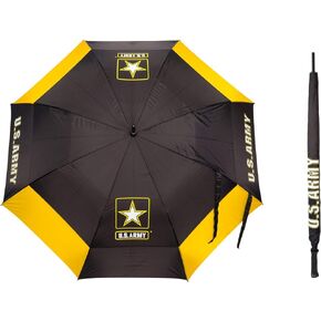 Team Golf Military 62" Golf Umbrella with Protective Sheath, Double Canopy Wind Protection Design, Auto Open Button