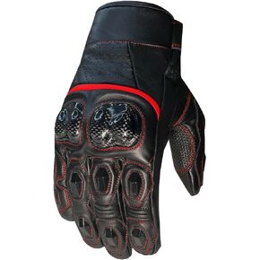 Men's Premium Leather Motorcycle Cruising Street Palm Sliders Biker Gloves