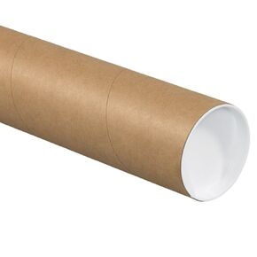 Aviditi Kraft Mailing Tubes with Caps, 4" x 36", Pack of 15, for Shipping, Storing, Mailing, and Protecting Documents, Blueprints and Posters