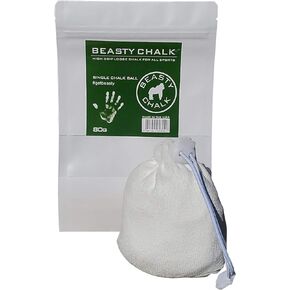 Chalk Ball, 80 Gram - Premium Gym Chalk in Refillable Sock - Non Toxic - Great for Climbing, Gymnastics, Weightlifting, Crossfit, Pool, Training