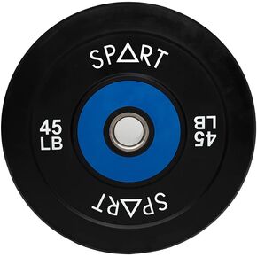 Olympic 2-Inch Rubber Bumper Plate, Black with Colored Edge Low Odor Weight Plate with Stainless Steel Insert for Strength Training, Weightlifting and Crossfit, Single and Pair, 10LB/15LB/25LB/35LB/45LB/55LB
