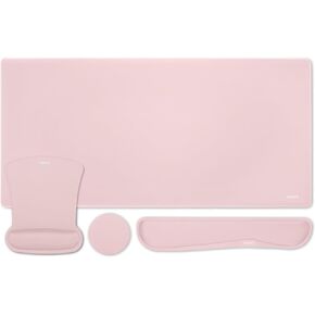 MOSISO Keyboard Mouse Pad Set, Large Gaming Mousepad&Keyboard Wrist Rest&Mouse Wrist Rest&Coaster, Ergonomic Non-Slip Mousepad&Easy Typing Cushion with Memory Foam for Home Office, Purple
