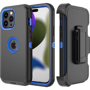 Phone Case for iPhone 15 Pro Max Case,Heavy Duty Hard Shockproof Armor Protector Case Cover with Belt Clip Holster for Apple iPhone 15 Pro Max 6.7 5G 2023 Phone Case (Black)