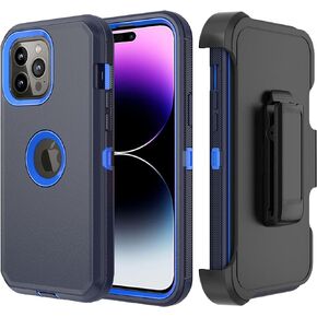 Phone Case for iPhone 14 Pro Max Case,Heavy Duty Hard Shockproof Armor Protector Case Cover with Belt Clip Holster for Apple iPhone 14 Pro Max 6.7 5G 2022 Phone Case (Black)