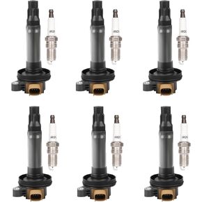Set of 6 Ignition Coil Pack Spark Plugs Fits for 3.5 EcoBoost V6 Ford F150 F-150 Flex Taurus Explorer Lincoln MKS MKT 2011 2012 2013 2014 2015 2016 2017 3.5L Turbo Coils Spark Plugs UF646 DG549