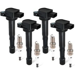 4PCS UF311 Ignition Coils Pack & Iridium Spark Plugs Compatible with Acura RSX, Honda Accord Civic CR-V Element L4 2.0L 2.4L