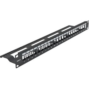 RIVECO 1U 48 Port Keystone Patch Panel Cat6 for Network Cable Management Rack Mount Blank Patch Panel Support Cable Management Bar