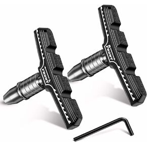 Bike Brakes Pads Set, Brakes Kit, Road Mountain Cycle Bicycle Rubber Universal V-Brake Blocks Shoes with Hex Nut Tools and Shims, No Noise No Skid, 70mm, Fits Most Bikes MTB City Folding Bike Pads