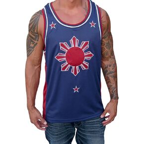 Blue Red Filipino Basketball Jersey Tank Top Philippines Pinoy Pride