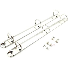 2Pcs Metal Standard Letter Size Notebook 3-Ring Binder Mechanism Replacement Kit，3 O Rings,1inch Capacity,Loose Leaf Binding Spines Combs for Organizers DIY Planners (Silver)
