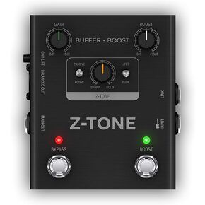 IK Multimedia Z-Tone Buffer Boost guitar preamp pedal with boost, Active/Passive pickup selector, switchable PURE/JFET Channels, true bypass and DI out for reamping/live use