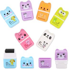 6 Pcs Cute Pencil Eraser, Cartoon Animal Themed Roller Colorful Rectangle Eraser, Pencil Rubber Erasers for Kids School Office Supply Stationery