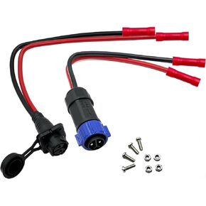 Trolling Motor Plug 12V 8AWG 8 Gauge 2 Wire Trolling Motor Plug and Receptacle Set Male Female Trolling Motor Connector for Marine Boat 0.3M