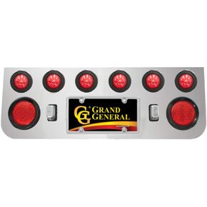 GG Grand General 97859 Stainless Steel Rear Panel with 2-4 inches and 6 2-1/2 inches Beehive LED Light and Chrome Plastic Rim with Visor in Kuwait