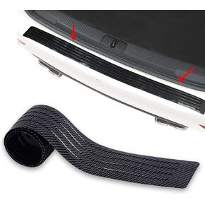 Runmade Black Rubber 41 inch Rear Bumper Protector Guard Door Entry Sill Guard - Universal fit for Car SUV Pickup Truck Boat Non-SLI Scratch-Resistant Boot Sill Protector (104 cm)