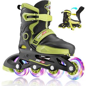 Inline Skates Kids, SKT HP Adjustable Children's in-line Skates for Girls Boys, Flashing Outdoor All Wheels Light Up Roller Skates, Beginner Skating Shoes Fun Illuminating