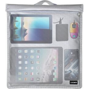 Extra Large Faraday Bags for Laptops(20" x 15"), Faraday Cage with Handle, Signal Blocking Faraday Shielding Pouch, Anti-Theft Anti-Hacking RFID Bag, Fire Resistant & Water Resistant(Silver)