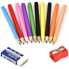 قلم ملون قصير بأيدي صغيرة، مناسب للأطفال من سن 2 إلى 4 سنوات والأطفال في مرحلة ما قبل المدرسة والأطفال الصغار والمبتدئين. قلم رصاص ملون مستدير (10 ألوان) in Kuwait