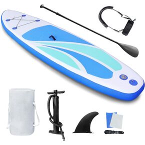 Inflatable Stand Up Paddle Board for Adult All Skill Levels- 10'4" Ultra-Light SUP Paddleboard with Durable Non-Slip Deck and Paddle Board Accessories Fins, Adjustable Paddle, Pump, Backpack, Leash