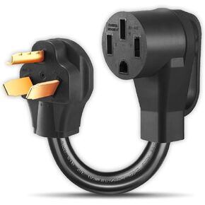 NEMA 10-30P to 14-50R EV Charger Adapter Cord: RV EV Camper Conversion Adapter 30 AMP to 50 AMP Perfect Use for Level 2 EV Charging