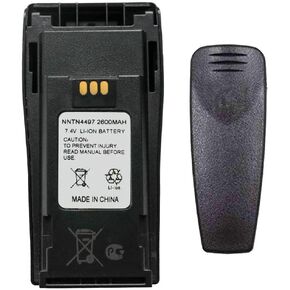 NNTN4497CR Two-Way Radio Battery 2600mAh 7.4V Li-ion Replacement for Motorola NNTN4497 NNTN4497CR NNTN4970 Talkabout Radios+Belt Clip
