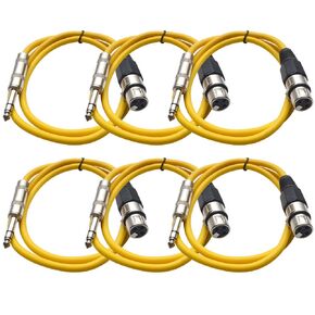 Seismic Audio SATRXL-F2Blue6 2-Feet XLR Female to 1/4-Inch TRS Patch Cables - Blue