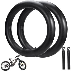 26x4.0 Fat Bike Tubes(2-Pack) with AV35 Schrader Valve - Ideal for Fat Tire Electric Bikes and Mountain Bicycles(Includes 2 Tire Levers)