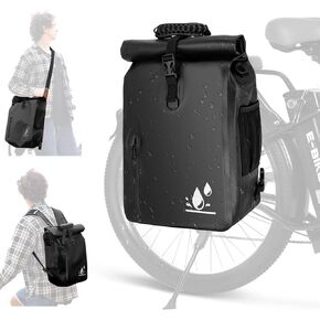 Patent Pending Exclusive 3 in 1 Multi-functional Bike Bag | Super Large 29L Waterproof Bike Pannier Bag | Bike Saddle Bag for Rear Rack | Bike Trunk Bag | Rear Rack Bag | Bike Backpack