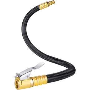 12'' Tire Inflator Extension Tube, Tyre Pump Quick Inflation Chuck Adapter Hose for Quick-Inflation, Clip-On Connector High-Pressure Tube Car Motorcycle Bicycle Maintenance Accessories