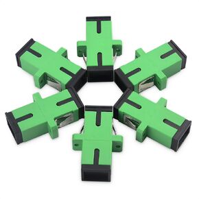 Cable Matters 6-Pack, 10Gbps SC to SC APC Simplex OS2 Single Mode Fiber Optic Adapter (OS2 SC/APC Fiber Coupler, SC/APC to SC/APC Fiber Adapter)