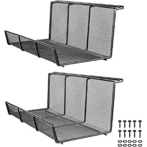 Univivi 17 بوصة منظم الأسلاك تحت المكتب، شبكة معدنية تحت المكتب صينية إدارة الكابلات، منظم الأسلاك تحت المكتب، منظمات سلك المكتب الدائمة للمكتب والمنزل، عبوة من قطعتين باللون الأسود in Kuwait