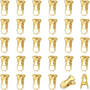 ONLYKXY 30pcs 20x8mm Metal Small Clip DIY Clips Non-slip Sweater Storage Alligator Clamp Flat Mouth Multi Purpose Clip Lanyards Clothing Glasses Craft Office Strong Grip Clip (Bronze)