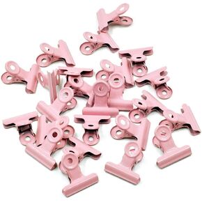مشابك بمفصلات معدنية، مشابك بولدوج، مشابك للصور والخرائط والرسومات والأعمال الفنية وبطاقة السعر، عبوة من 24 قطعة معدنية باللون الوردي in Kuwait