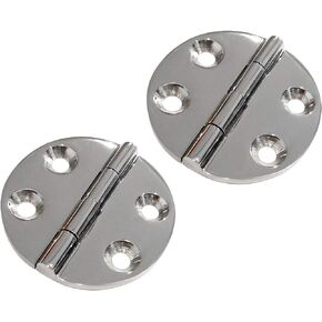 2Pieces of Marine Grade CAST Solid 316 Stainless Steel Mirror Polished Door /Cabinet Round Hinge Dia.2-1/2" (64mm) for Boat, RVs