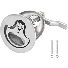 Boat Cam Latch Flush Pull Hatch Lift Stainless Steel with Back Plate Fasteners with Screws