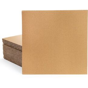 Hacaroa 50 Pack Corrugated Cardboard Sheets 2mm Thick, 12" x 12" Flat Cardboard Inserts Square Cardboard Filler Pads for Mailing, Packing, Shipping, Craft, Brown