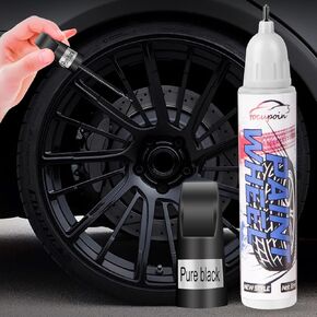 Silver Rim Touch Up Paint, Efficient 2-In-1 Car Wheel Touch Up Paint Pen, Quick And Easy Rim Curb Rash Repair Kit, Color Accurate Seamless Coverage Wheel Scratch, Universal Silver Tire Protector