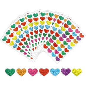 Heart Stickers, Red Heart Sticker, Glitter Small Mini Heart Stickers for Kids, 780 PCS, Decorative Love Stickers for Kids Reward, Valentine's Day, Wedding, Mother's Day, Envelopes, Gift Box