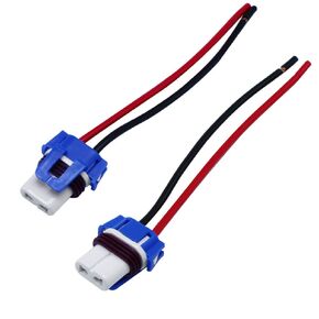 2PCS 9006 HB4 Ceramic Female Socket Adapters Wiring Harness for Headlights Fog Lamps