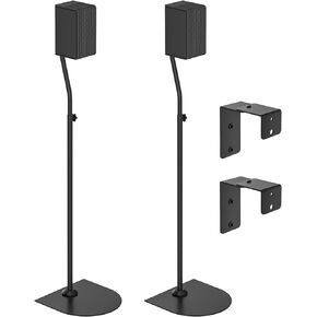 Heavy Duty Speaker Stands Pair for Vizio Speakers with Speaker Wall Mount - Surround Speaker Stand Height Adjustable Extend 33" to 42" for Vizio Rear Speaker Stands of Keyhole or Thread Hole