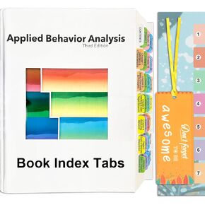 Index Tabs for Applied Behavior Analysis Cooper 3rd Edition, 56 Color Coded Laminated Removable Tabs with Guidelines and Bookmark 35 Important Sections guidelines Tabs 21 Blank Tabs Book not Included