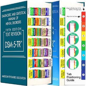 DSM-5-TR Index Tabs, 96 Laminated DSM V TR Tabs and 12 Blank Tabs,Thick Waterproof Material Color-Coded Print, Easy to Read Guide Tabs for The Diagnostic and Statistical Manual of Mental Disorders in Kuwait