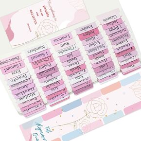 Pink Bible Tabs for Men/Women/Kids, 100 Pcs Catholic Bible Tabs for Old and New Testament, Laminated & Easy to Read, for Journaling Study Bible Supplies