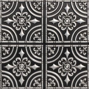 205 Wrought Iron PVC 2' x 2' Glue-up Ceiling Tile (Covers / 40 sq.ft), Antique Mocha, 10 Piece