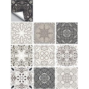 25 PCS Moroccan Style Tile Sticker, 4x4 Inch(10x10cm) Traditional DIY Murals, Tile Waterproof Oil Proof Removable Decals for Bathroom & Kitchen Backsplash (4I-SVC0-ZV27)