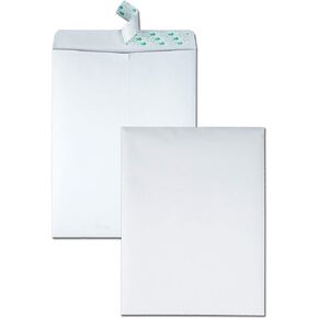Quality Park Tech-No-Tear Catalog Envelope, Redi-Strip, White, 9 x 12, 100 per Box, (77390)