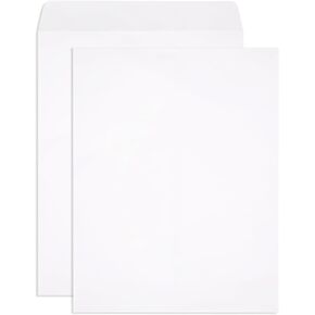 100 Blue Summit Supplies Catalog Mailing Envelopes, Gummed Seal, 10x13 Inch, Bright White, 100-Pack
