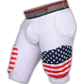 Exxact Sports Elite 5-Pad Adult Football Girdle for Men - Padded Compression Shorts, Mens Girdle Football with Cup Pocket
